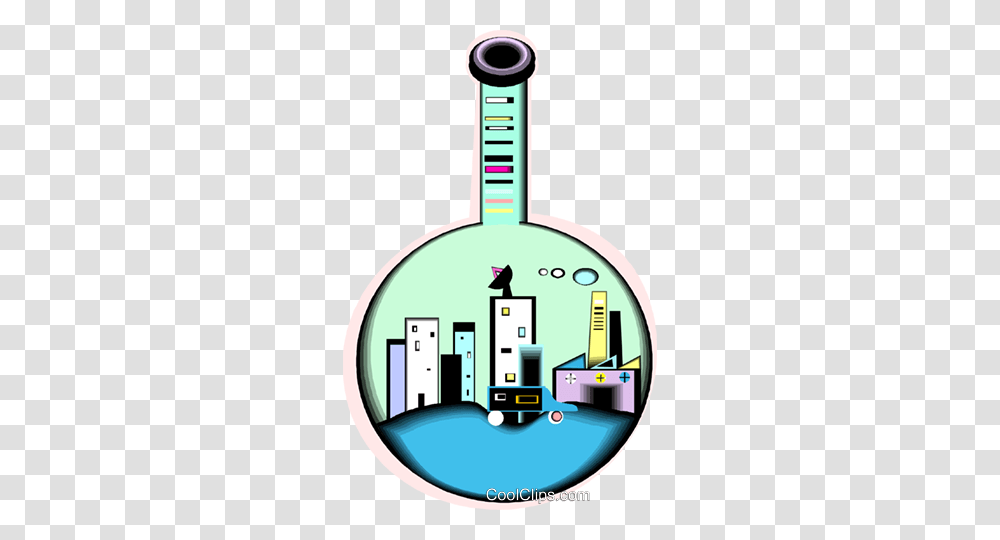 Test Tube City Royalty Free Vector Clip Art Illustration, Gas Pump, Machine, Number Transparent Png