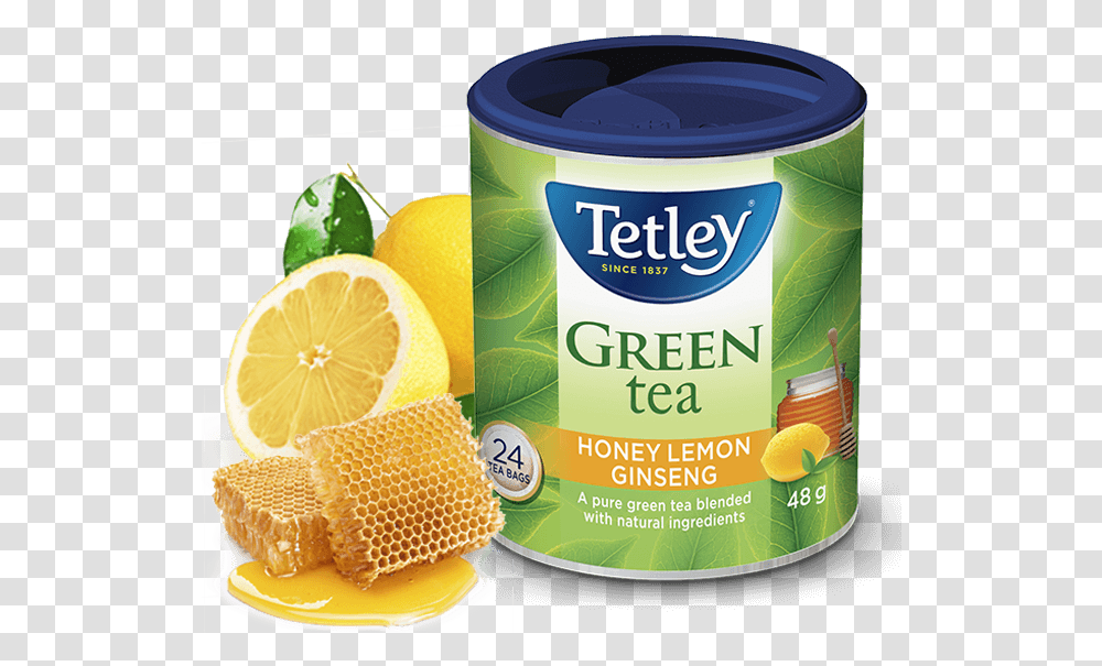 Tetley Honey Lemon Ginseng Green Tea Tetley Super Green Tea, Plant, Food, Citrus Fruit, Orange Transparent Png