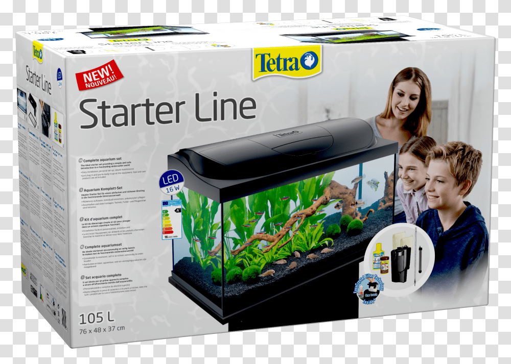 Tetra Starter Line Led 105l Aquarium Tetra 105 Litre Fish Tank, Person, Human, Water, Sea Life Transparent Png