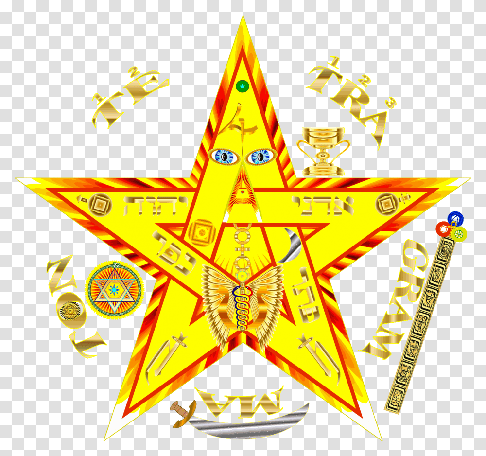 Tetragrammaton Pentagram, Star Symbol, Apparel Transparent Png