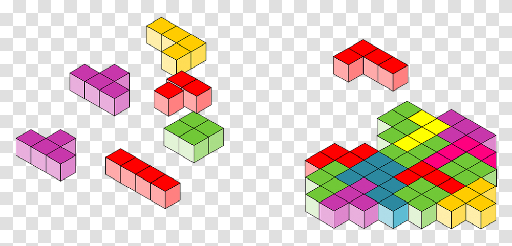 Tetris Blocks Puzzle Game 3d Video Game Pieces Tetris, Rubix Cube, Pattern, Minecraft, Diagram Transparent Png