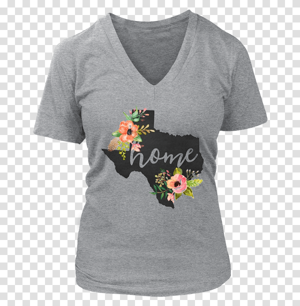 Texas Home Chalkboard Watercolor Flowers State T Shirt T Shirt, Apparel, T-Shirt, Person Transparent Png