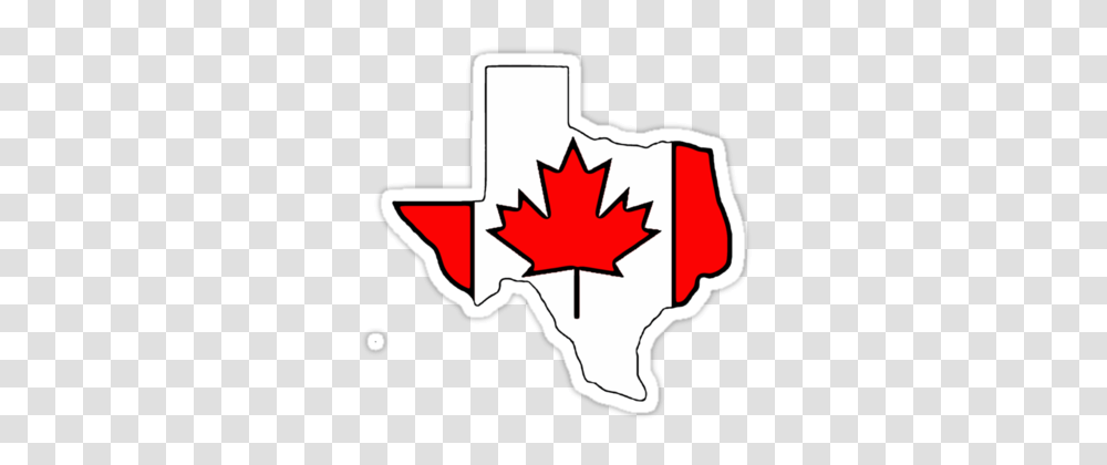 Texas Outline Canada Flag Stickers, Leaf, Plant, First Aid, Maple Leaf Transparent Png