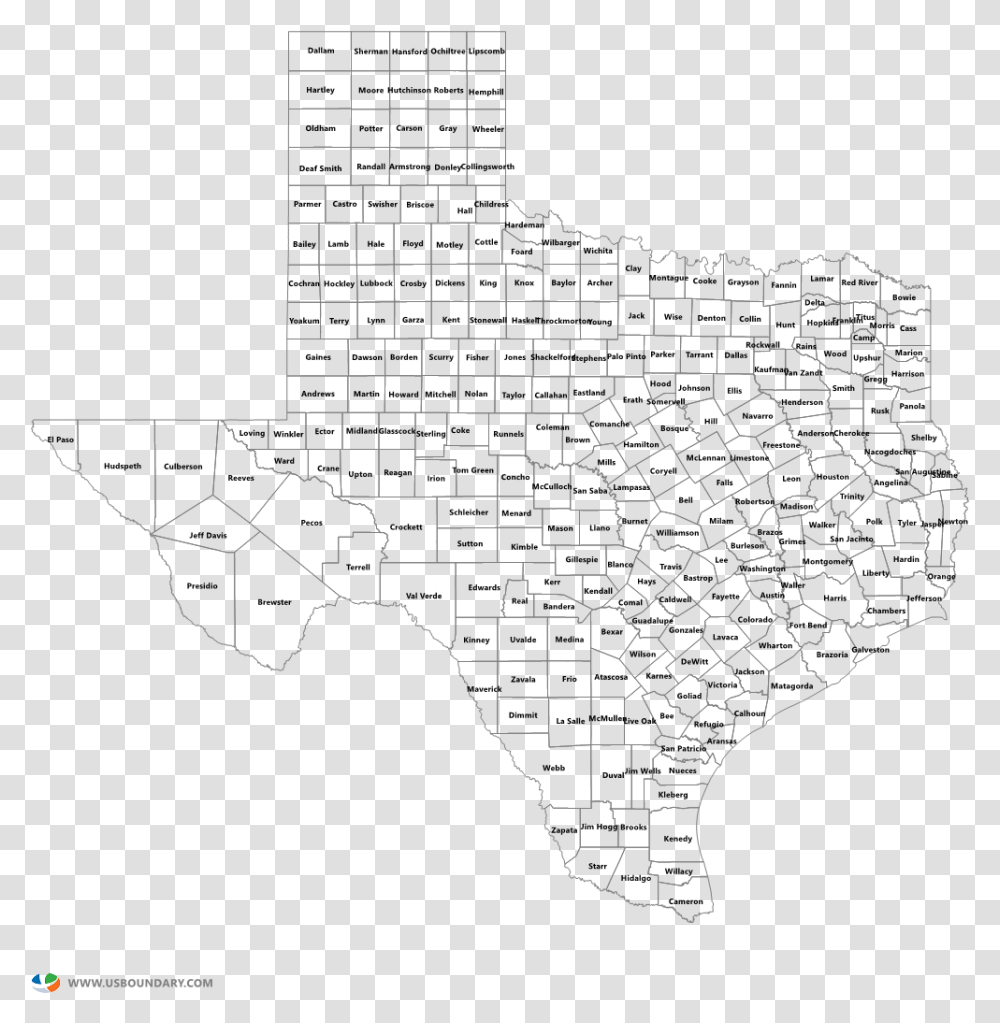 Texas Outline With Counties, Plot, Land, Outdoors, Nature Transparent Png