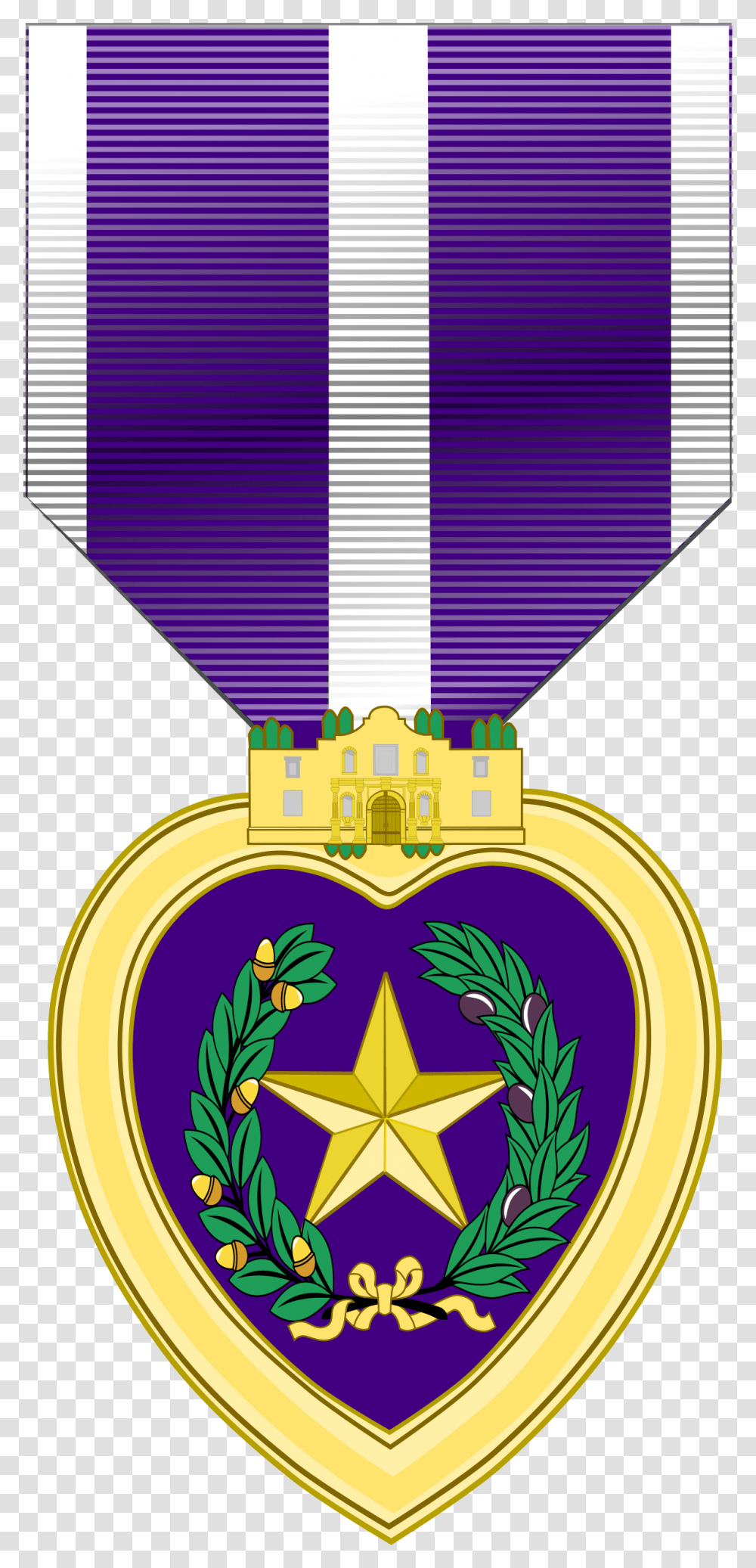 Texas Purple Heart Medal Wikipedia Purple Heart Clipart Medal, Symbol, Gold, Emblem, Logo Transparent Png