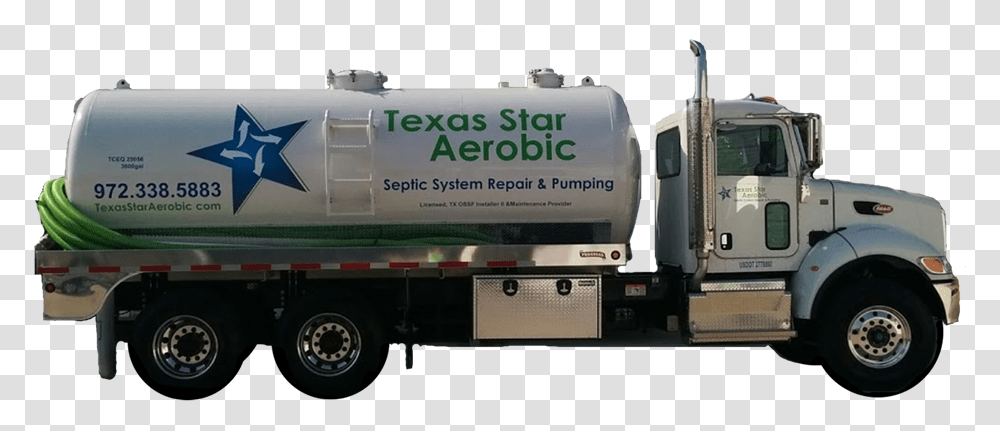 Texas Star Aerobic Septic Repair And Septic Tank Pumping Trailer Truck, Vehicle, Transportation, Wheel Transparent Png