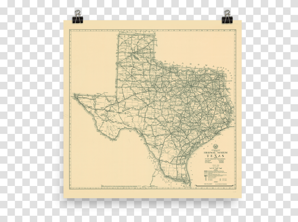 Texas State Highway Map Old Texas Map, Plot, Diagram, Atlas, Rug Transparent Png