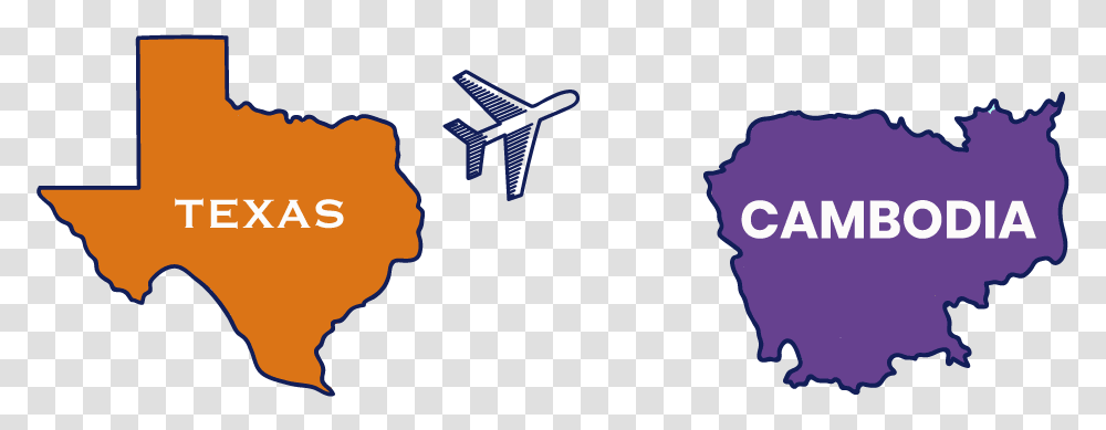Texas To Cambodia Map With Airplane Flying Cartoon, Person, Human Transparent Png