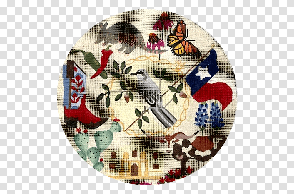 Texas Wreath Rug, Embroidery, Pattern, Pillow, Cushion Transparent Png