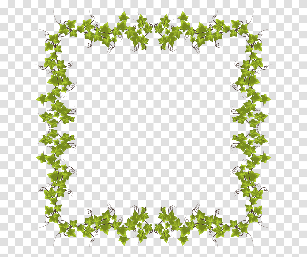 Text Border Flower, Green, Plant, Ivy, Wreath Transparent Png
