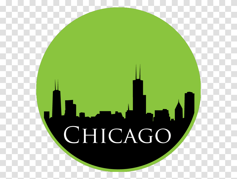 Text Chicago Skyline Chicago Skyline Decal Chicago, Logo, Light, Green Transparent Png