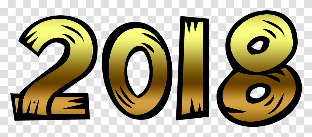 Text Gold Golden 2018 New Year 2018, Number, Symbol, Logo Transparent Png