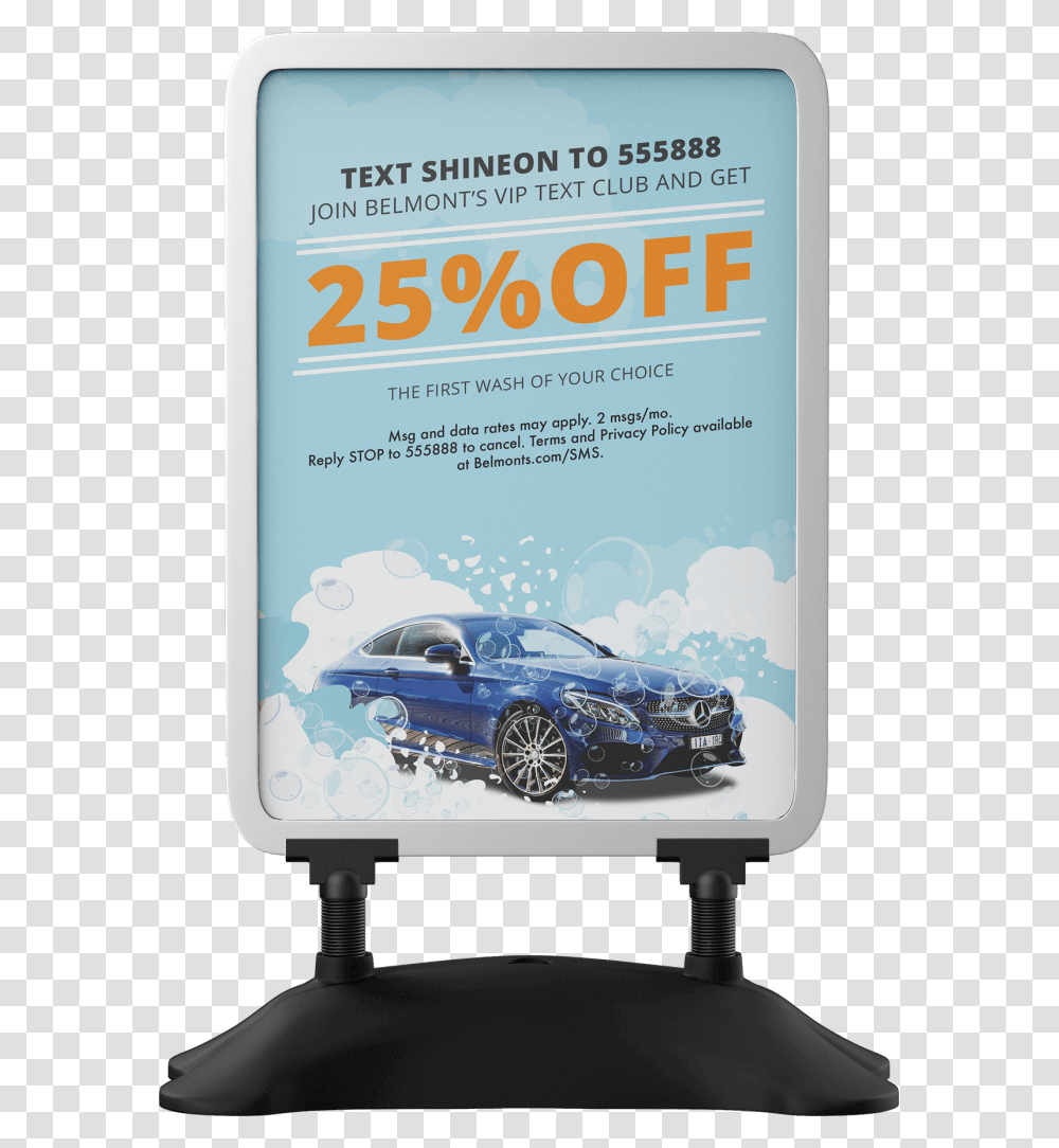 Text Short Code Advertised On A Sign Computer Monitor, Wheel, Machine, Car, Vehicle Transparent Png