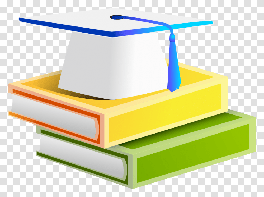 Textbook Clipart Graduation Cap Book With Degree Cap, Box, Furniture, Table, Drawer Transparent Png