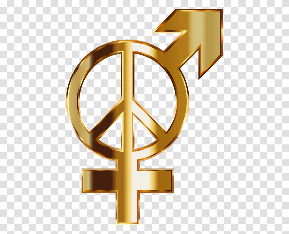 Textsymbolangle Symbols Gender Gold, Logo, Trademark, Cross, Emblem Transparent Png
