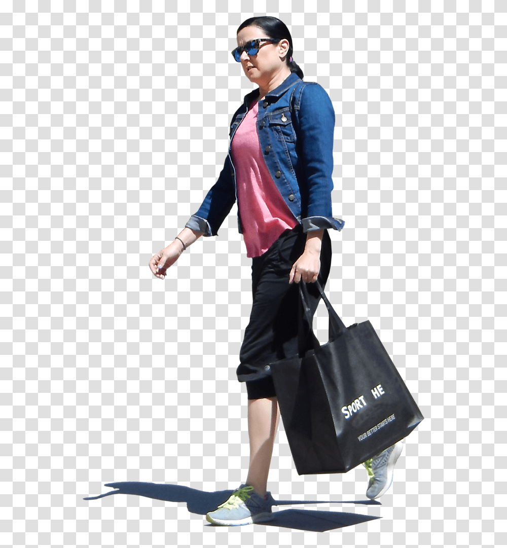 Texture People Walking People With Bag Full Size Tote Bag, Person, Clothing, Sunglasses, Shoe Transparent Png