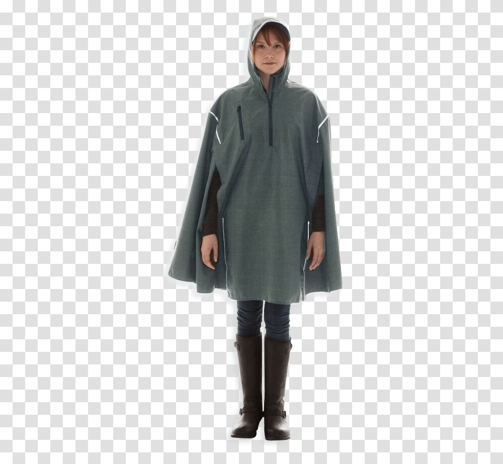 Tf Green High Performance Rain Cape By Cleverhood Cape, Cloak, Fashion, Person Transparent Png