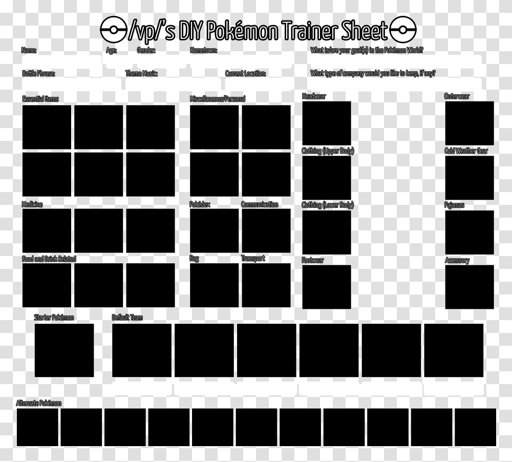 Tg Traditional Games Thread 38168124 Pokemon Trainer Sheet, Number, Symbol, Text, Plot Transparent Png