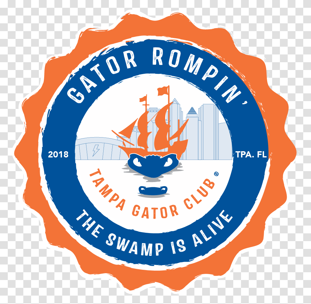 Tgc Gator Rompin Logo Orange Web University Of Florida Alumni Association, Ketchup, Label Transparent Png