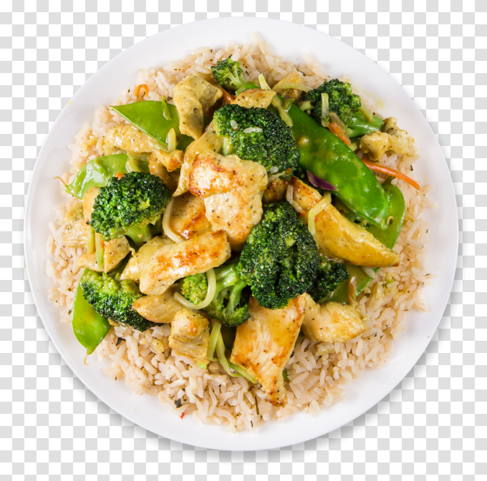 Thai Coconut Chicken Plate Food, Plant, Broccoli, Vegetable, Meal Transparent Png
