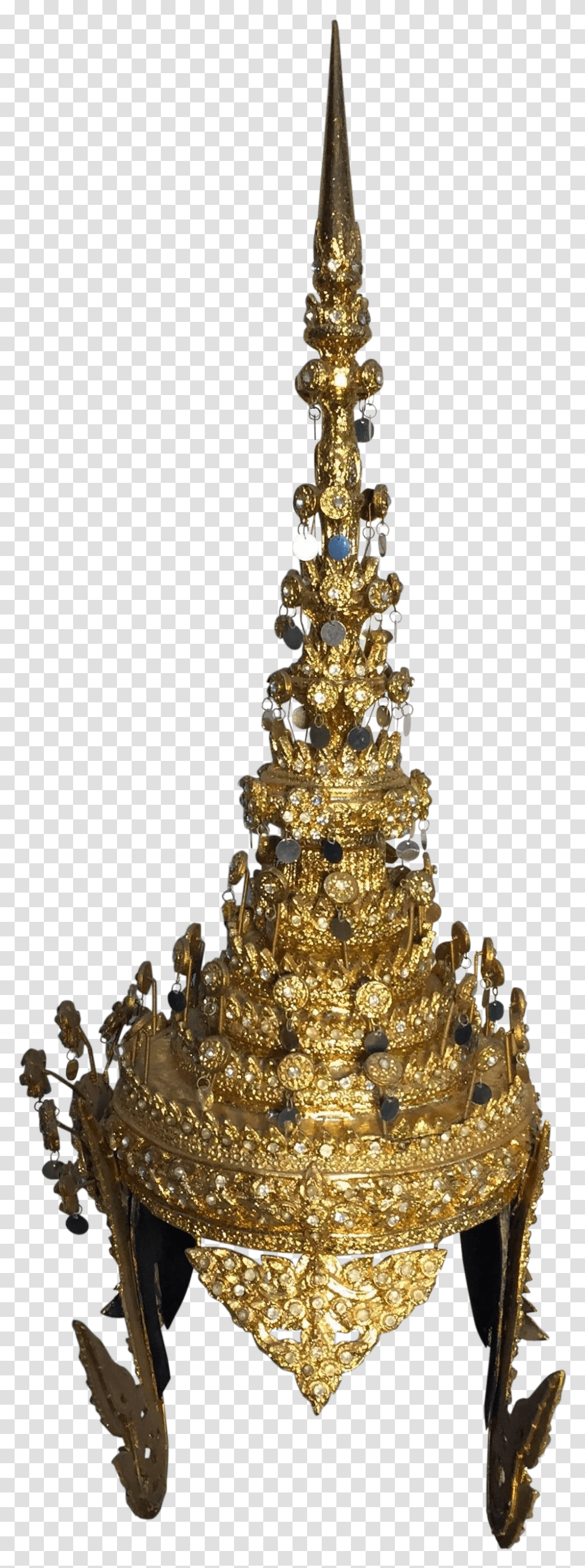 Thai Gilt Ceremonial Headdress Thai Headdress, Gold, Treasure, Bronze Transparent Png
