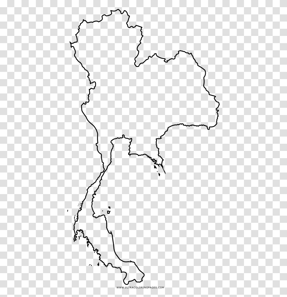 Thailand Map Coloring Page, Gray, World Of Warcraft Transparent Png