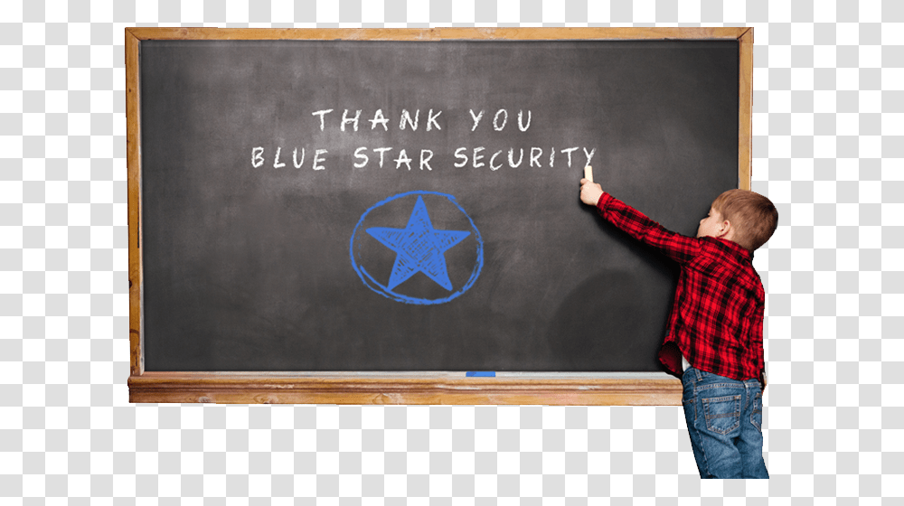Thank You Blue Star Security Teacher, Blackboard, Person, Human Transparent Png