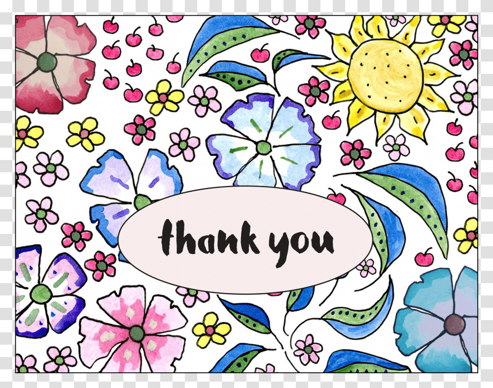 Thank You Card Illustration, Floral Design, Pattern Transparent Png