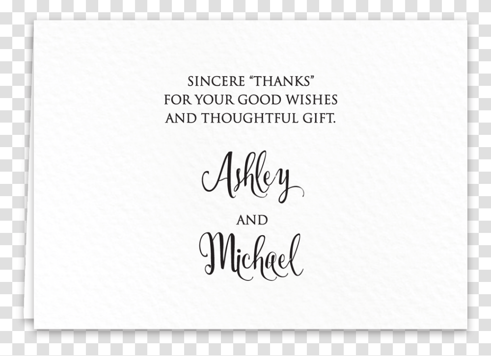 Thank You Card Jardin Calligraphy, Handwriting, Letter, Label Transparent Png