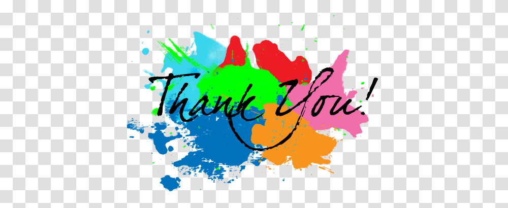 Thank You Color Splash In Background Image, Handwriting, Calligraphy, Bird Transparent Png