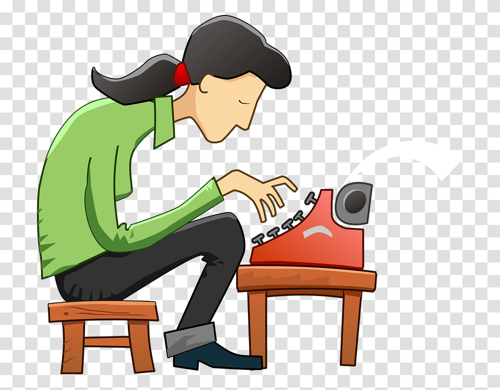 Thank You Emails Typewriter Cartoon, Sitting, Furniture, Chair, Outdoors Transparent Png