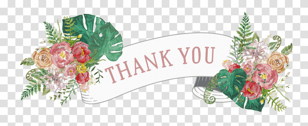 Thank You Floral Banner, Plant, Food, Vegetable, Leaf Transparent Png