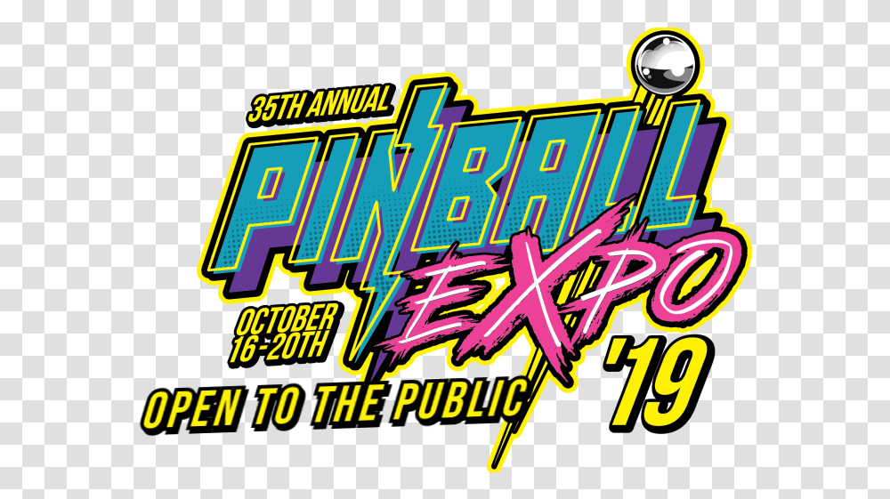 Thank You For Attending The 2018 Pinball Expo Mark Expo Logo Pinball, Light, Neon, Lighting Transparent Png