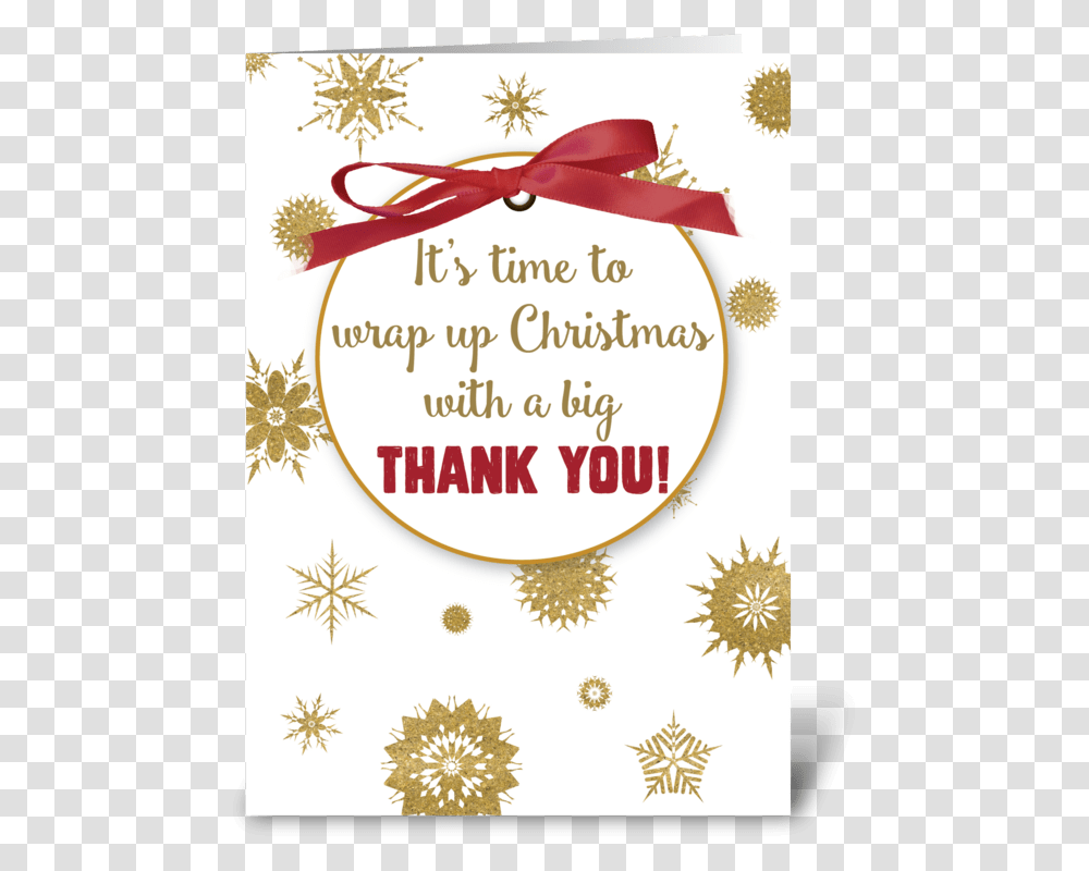 Thank You For Christmas Gift Gold Greeting Card Greeting Card, Envelope, Mail Transparent Png