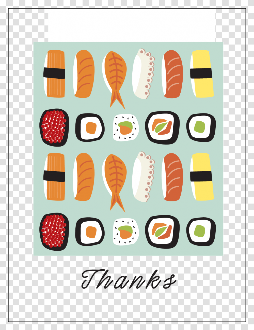Thank You For Sushi, Label, Meal, Food Transparent Png