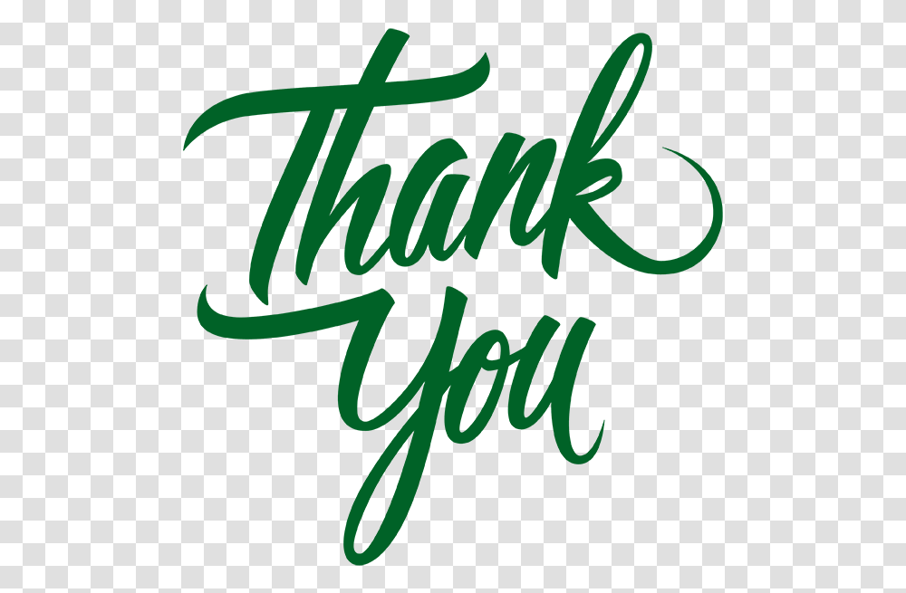 Thank You Green, Calligraphy, Handwriting Transparent Png