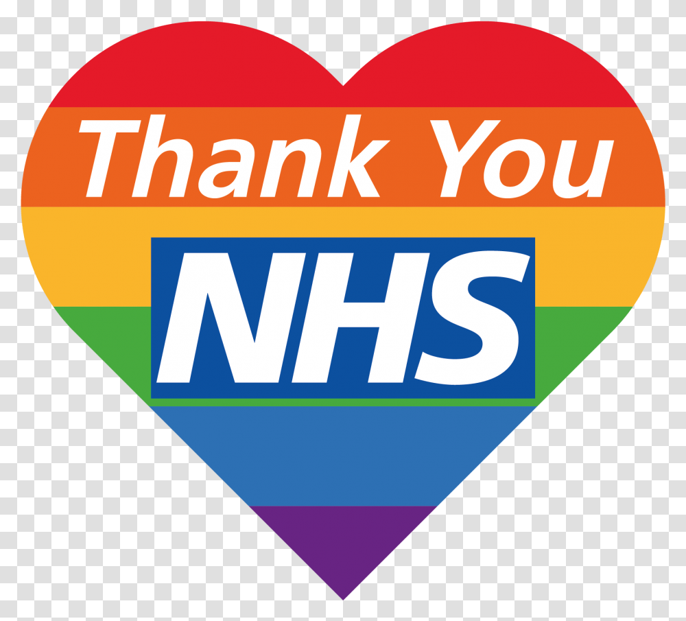 Thank You Nhs Rainbow Heart Window Sticker Clap For The Nhs, Label, Poster, Advertisement Transparent Png