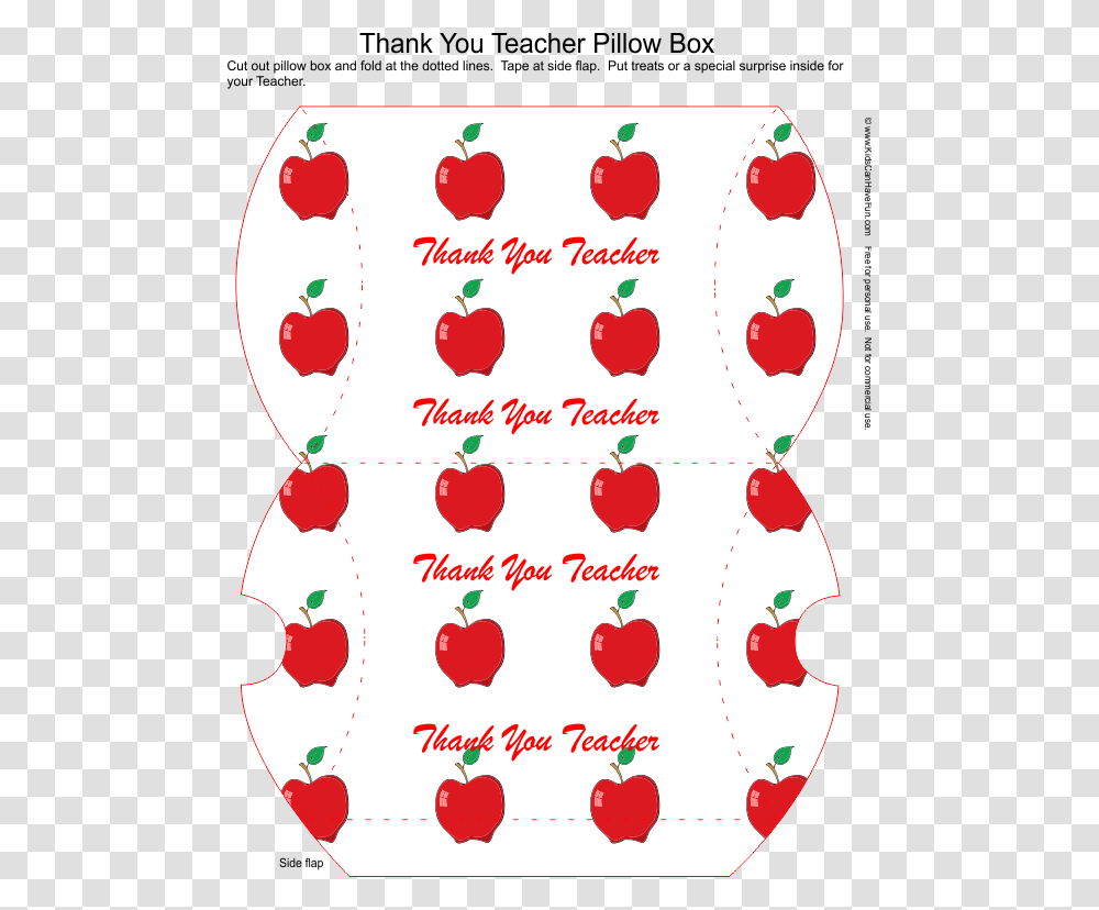 Thank You Teacher Apple Pillow Box, Number, Plot Transparent Png