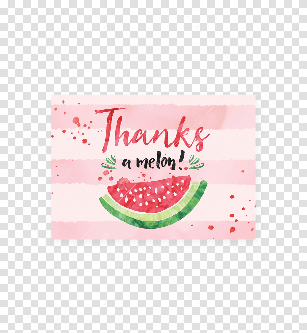 Thanks A Melon Printable Thank You Cards By Littlesizzle Watermelon, Plant, Fruit, Food Transparent Png