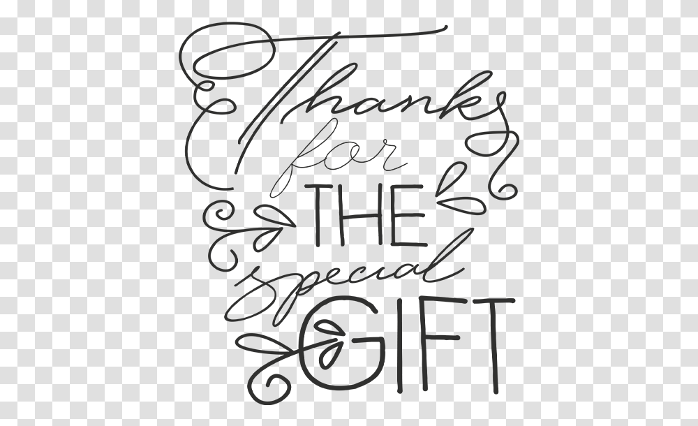Thanks For The Gift Word Art In Format Calligraphy, Handwriting, Poster, Advertisement Transparent Png
