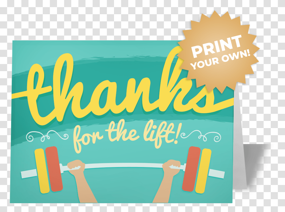 Thanks For The Lift Card Calligraphy, Advertisement, Poster, Flyer, Paper Transparent Png