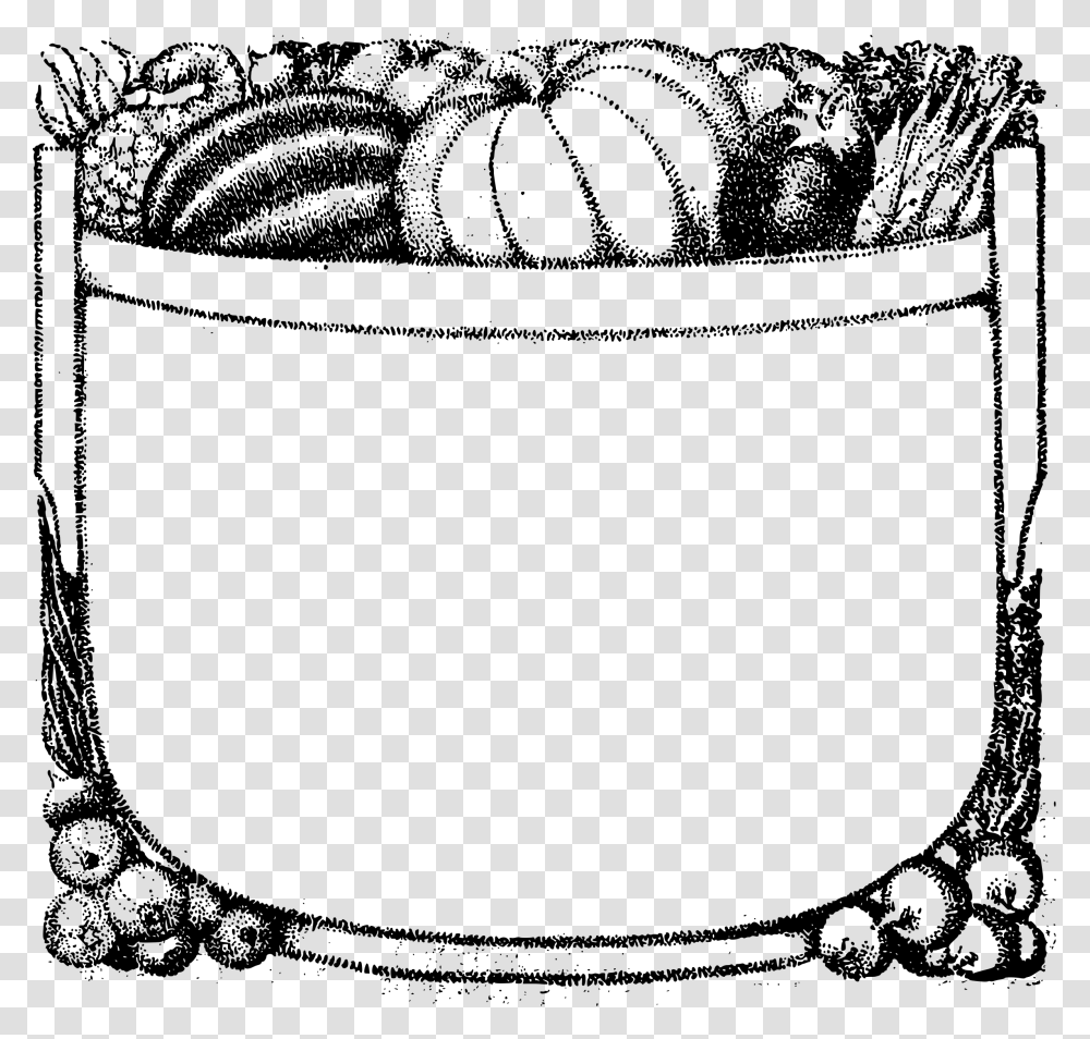 Thanksgiving Borders Clipart Black And White Fruit Frame Clipart Black And White, Gray, World Of Warcraft Transparent Png