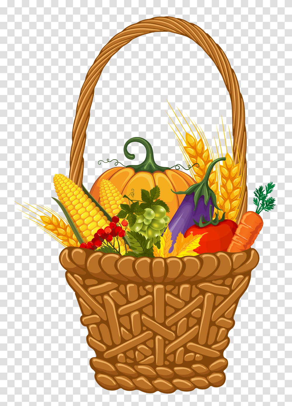 Thanksgiving Clip Art Basket, Plant, Vegetable, Food, Birthday Cake Transparent Png