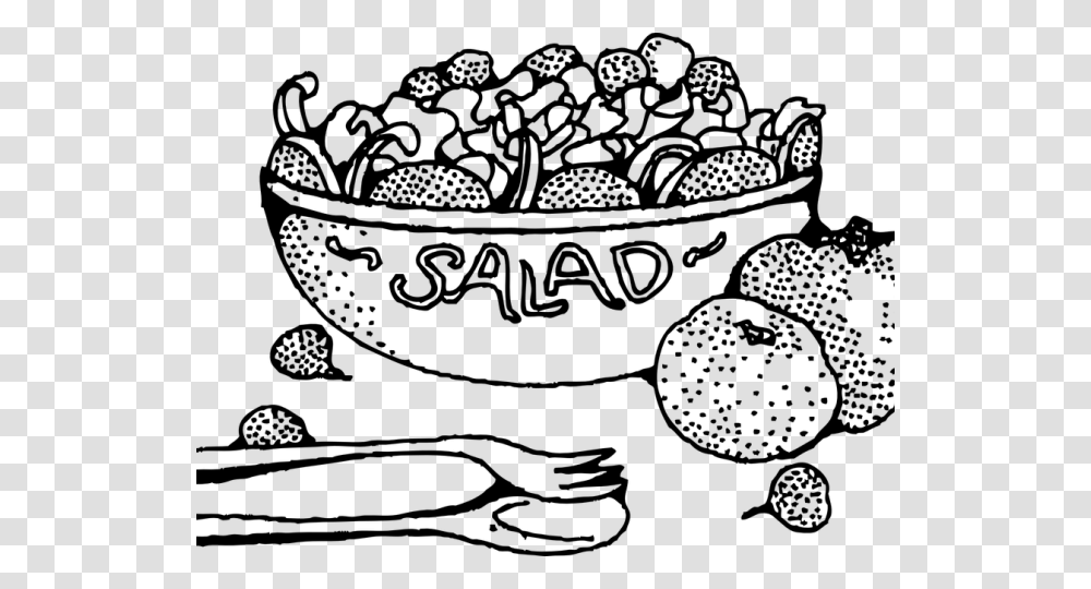 Thanksgiving Clip Art Black And White Salad Clipart Black And White, Gray Transparent Png
