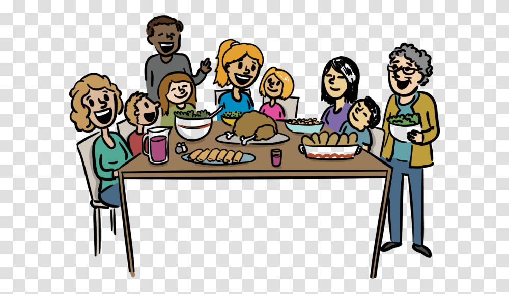 Thanksgiving Clip Art Of Thanksgiving Dinner Free For Toddlers, Person, People, Furniture, Table Transparent Png