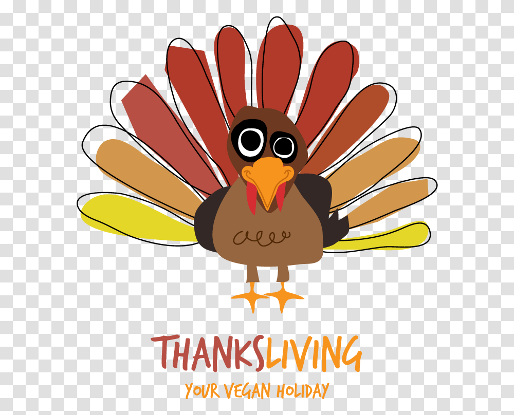 Thanksgiving Clipart Vegan Thanksliving, Animal, Bird, Advertisement, Poster Transparent Png