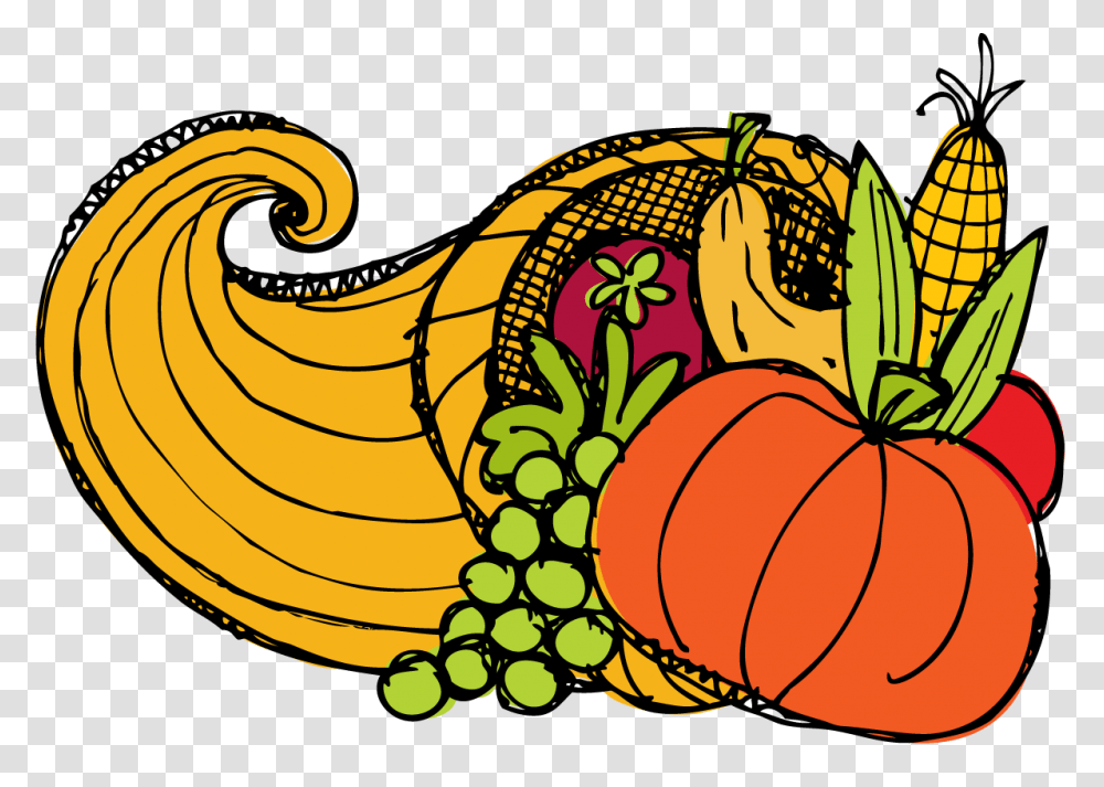Thanksgiving Cornucopia Drawing, Plant, Fruit, Food, Banana Transparent Png