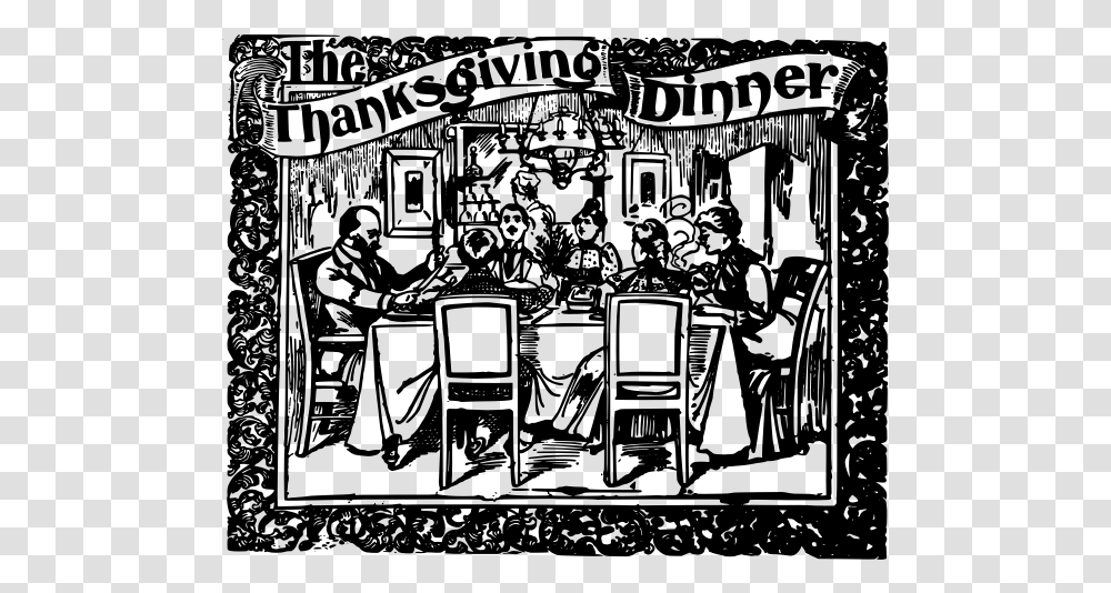 Thanksgiving Dinner Banner With Border Vector Graphics Illustration, Gray, World Of Warcraft Transparent Png