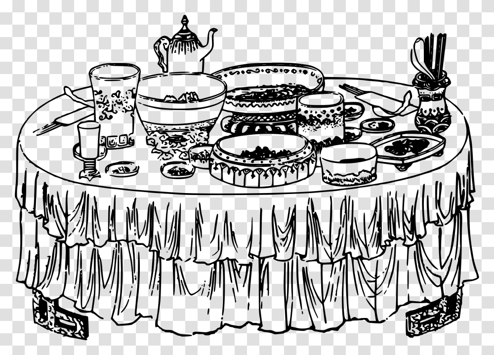 Thanksgiving Dinner Clipart Black And White Buffet Clipart Black And White, Gray, World Of Warcraft Transparent Png
