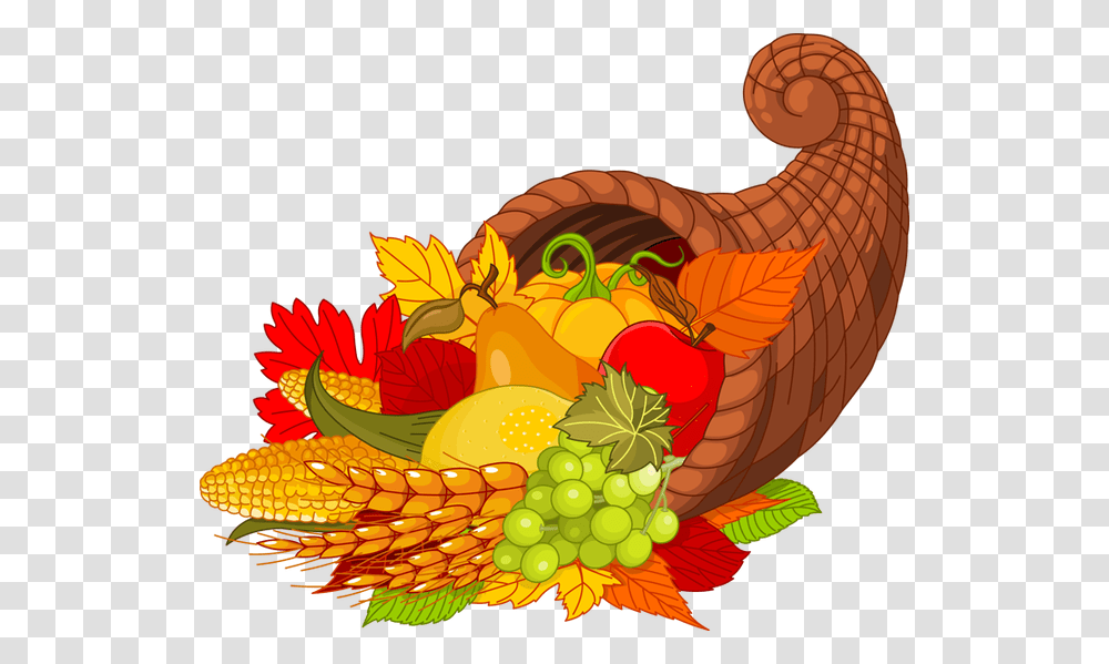 Thanksgiving Dinner Cornucopia Free Clipart, Dragon, Plant, Food, Grapes Transparent Png